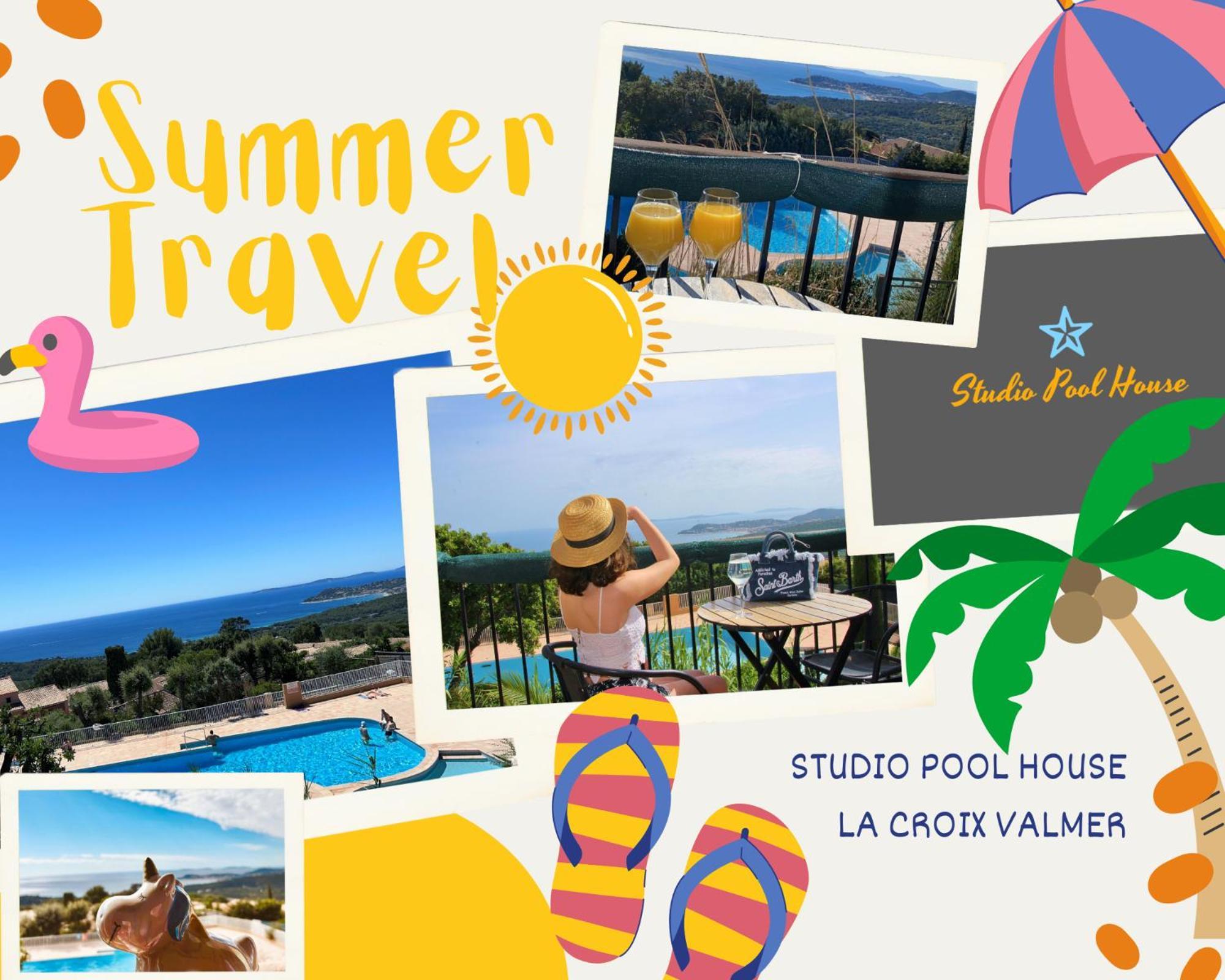 Studio Pool House Vue Mer Panoramique Amazing Sea View Wifi Linge Linen Inclut Aircondition La Croix-Valmer Exterior photo